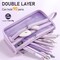 Grid Mesh Pencil Case with Handle and Zipper, Clear Double-layer Pencil Pouch Marker Pouch, Travel Makeup Bag, Cute Transparent Stationary Organizer Pen Bag for Adult Office College